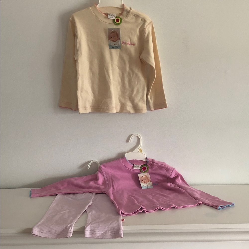 Pink and Cream Kids Long Sleeve Tops